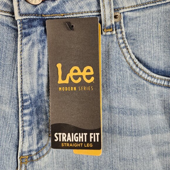 Lee Jeans Mens 34x32 Blue Straight Fit Straight Leg Active Stretch NWT - Picture 8 of 12